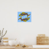Pop Art Extravagant Fische Fischen Poster (Küche)