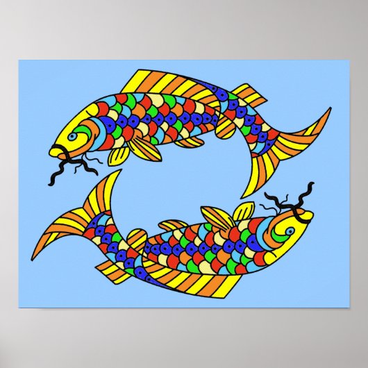 Pop Art Extravagant Fische Fischen Poster (Vorne)