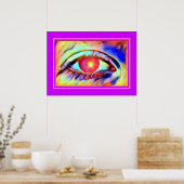 Pop Art Eyes wie ein flame Bold Psychedelic Poster (Küche)
