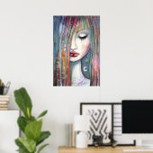 Pop Art Fantasy Woman Asleep Poster (Heimbüro)