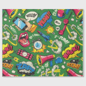 Pop Art farbenfrohe nahtlose Muster mit Comic Spee Geschenkpapier (Flach)