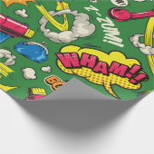 Pop Art farbenfrohe nahtlose Muster mit Comic Spee Geschenkpapier (Ecke)
