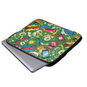Pop Art farbenfrohe nahtlose Muster mit Comic Spee Laptopschutzhülle (Vorne Knopf)