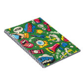Pop Art farbenfrohe nahtlose Muster mit Comic Spee Notizblock (Rechte Seite)