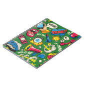 Pop Art farbenfrohe nahtlose Muster mit Comic Spee Notizblock (Linke Seite)