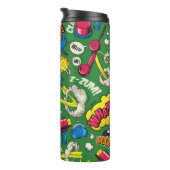 Pop Art farbenfrohe nahtlose Muster mit Comic Spee Thermosbecher (Nach rechts gedreht)