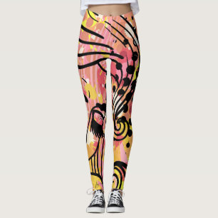 Pop Art, farbenfrohe Vintage Dame. Leggings