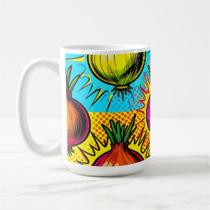 Pop-Art Farbige Zwiebeln Kaffeetasse