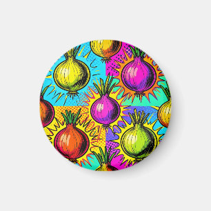 Pop-Art Farbige Zwiebeln Magnet