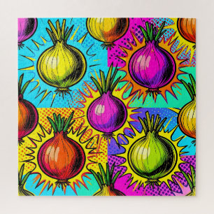 Pop-Art Farbige Zwiebeln Puzzle