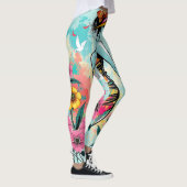 Pop Art Fashion Girl | Edgy Summer Floral Yoga Leggings (Rechts)