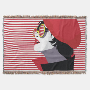 Pop Art Fashion Woman Vintag Decke