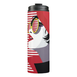 Pop Art Fashion Woman Vintag Thermosbecher