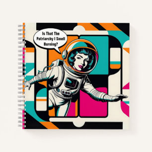 Pop Art Female Astronaut Spirituosen Notebook Notizblock