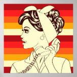 Pop Art Female Poster<br><div class="desc">Retro Frauengespräch auf Telefonplakaten</div>