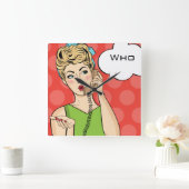 Pop Art Female Quadratische Wanduhr (Zuhause)