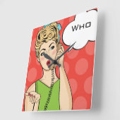 Pop Art Female Quadratische Wanduhr (Winkel)