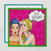 Pop Art Fifties Einladung Spaß (Vorne/Hinten)