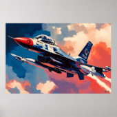 Pop Art Fighter Jet - Hoaring Art in der Luftfahrt Poster (Vorne)