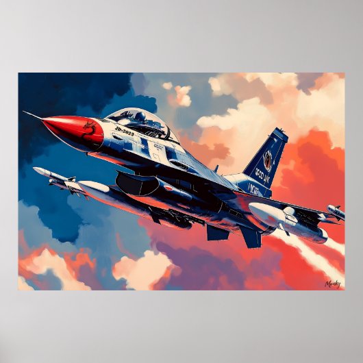 Pop Art Fighter Jet - Hoaring Art in der Luftfahrt Poster (Vorne)