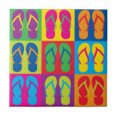 Pop Art Flip Flops Fliese (Vorderseite)