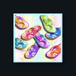 Pop Art FLIP FLOPS Gallery Wrapped Canvas Leinwanddruck<br><div class="desc">FLIP FLOPS in einem Pop Art Style Graphic auf einer Galerie Wrapped Canvas - Bereit zum Aufhängen,  kein Rahmen benötigt! Ideal für ein Strandhaus oder eine Dekoration zum Thema Meer. Wählen Sie Ihre Hintergrundfarbe und wählen Sie Ihre Größe aus.</div>