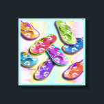 Pop Art FLIP FLOPS Gallery Wrapped Canvas Leinwanddruck<br><div class="desc">FLIP FLOPS in einem Pop Art Style Graphic auf einer Galerie Wrapped Canvas - Bereit zum Aufhängen,  kein Rahmen benötigt! Ideal für ein Strandhaus oder eine Dekoration zum Thema Meer. Wählen Sie Ihre Hintergrundfarbe und wählen Sie Ihre Größe aus.</div>