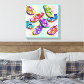Pop Art FLIP FLOPS Gallery Wrapped Canvas Leinwanddruck (Insitu (Schlafzimmer))