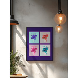 Pop Art Floral Quartett: Lebhafte Tulips in einer  Poster