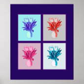 Pop Art Floral Quartett: Lebhafte Tulips in einer Poster (Vorne)