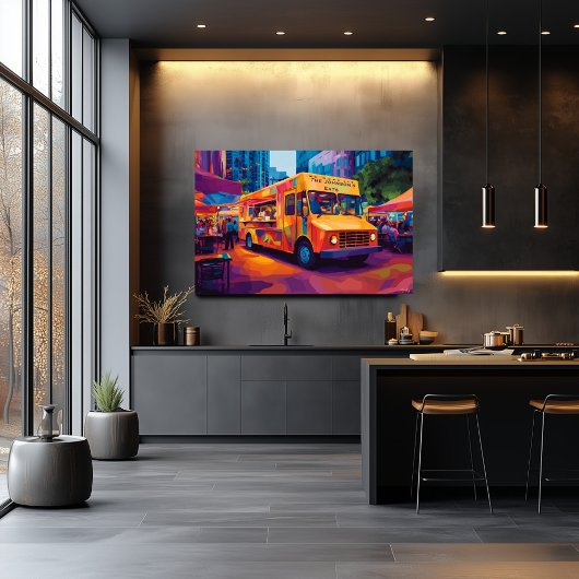 Pop Art Food Truck Street Scene Wall Art Poster
