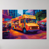 Pop Art Food Truck Street Scene Wall Art Poster (Vorne)