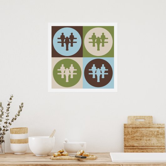 Pop Art Foosball Poster (Küche)