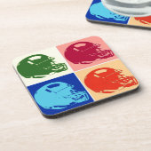 Pop Art Football Helm Hard Plastic Untersetzer (Linke Seite)