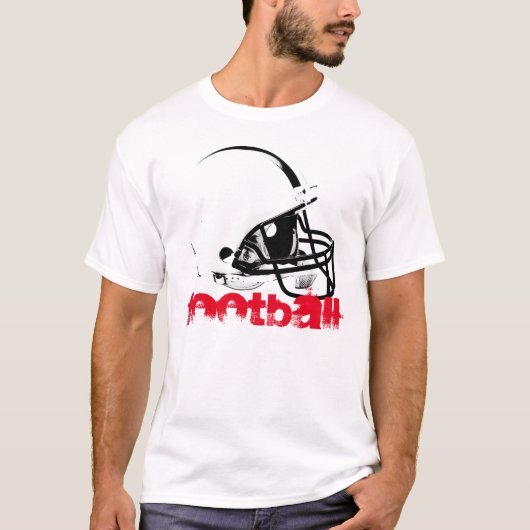 Pop Art Football Helm Roter Schwarz-weißer T - Shi T-Shirt (Vorderseite)