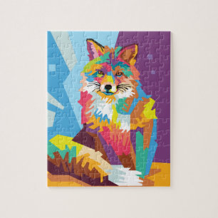 Pop Art Fox Portrait Puzzle