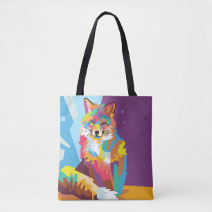 Pop Art Fox Portrait Tasche