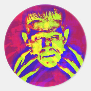 Pop Art Frankenstein Runder Aufkleber
