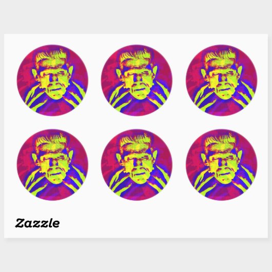 Pop Art Frankenstein Runder Aufkleber (Blatt)