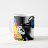 Pop-Art-Frau mit Sonnenbrille Kaffeetasse (Vorderseite Links)