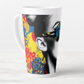 Pop-Art-Frau mit Sonnenbrille Milchtasse (Linke Ecke)