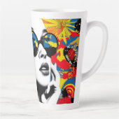 Pop-Art-Frau mit Sonnenbrille Milchtasse (Rechts)