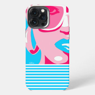 Pop-Art-Frau Weiße Sonnenbrille Beißt Blaue Lippen iPhone 13 Pro Max Hülle