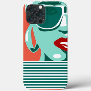 Pop-Art-Frau Weiße Sonnenbrille Beißt Rote Lippen Case-Mate iPhone Hülle