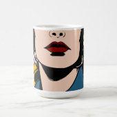 Pop-Art-Frauen-Kaffeetasse – Retro-Comic-Style-Kun Kaffeetasse (Mittel)