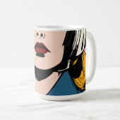 Pop-Art-Frauen-Kaffeetasse – Retro-Comic-Style-Kun Kaffeetasse (VorderseiteRechts)