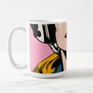 Pop-Art-Frauen-Kaffeetasse – Retro-Comic-Style-Kun Kaffeetasse