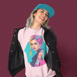 Pop-Art Frauenportrait - Stilvoll in die 80er T-Shirt