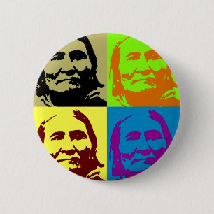 Pop Art Freedom Fighter Geronimo Button