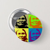 Pop Art Freedom Fighter Geronimo Button (Vorne & Hinten)